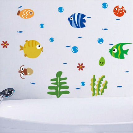 Kindergarten Cartoon Marine Animal Decoration Waterproof Baby Room Bathroom Wall Sticker-garmade.com