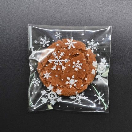 1 Packs Snowflake Christmas Candy Cookie Snack Bag Self-adhesive Gift Bag, Size:7x7cm-garmade.com