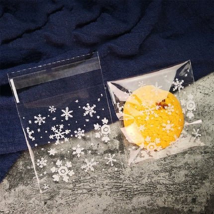 1 Packs Snowflake Christmas Candy Cookie Snack Bag Self-adhesive Gift Bag, Size:7x7cm-garmade.com