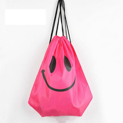 2 PCS Drawstring Pocket Clothing Bag Waterproof Beach Storage Bag(Rose Red)-garmade.com