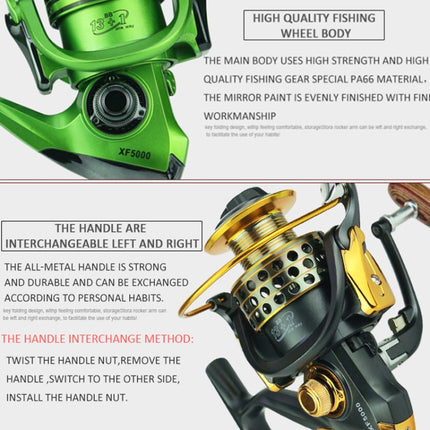 YUMOSHI XF5000 Full Metal Swing Arm Metal Head Fishing Reel(Red)-garmade.com