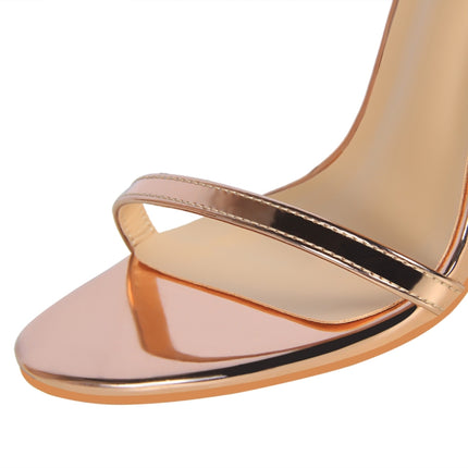Fashion Ladies Sexy Stiletto Heel Toe Cross Strap Sandals, Size:34(Champagne)-garmade.com