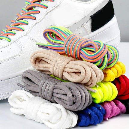 5 Pairs Bold Round Sneakers Casual Shoes Rope, Length:140cm(Black)-garmade.com