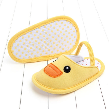 Children Slippers Female Non-slip 0-1 Years Old Cotton Soft Bottom Indoor Home Floor Shoes, Size:Inner Length 12cm(Yellow Duckling)-garmade.com