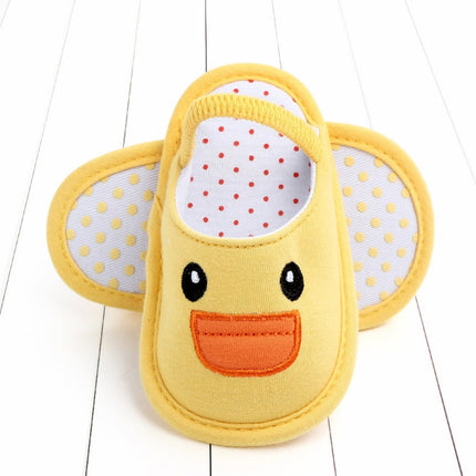 Children Slippers Female Non-slip 0-1 Years Old Cotton Soft Bottom Indoor Home Floor Shoes, Size:Inner Length 12cm(Yellow Duckling)-garmade.com