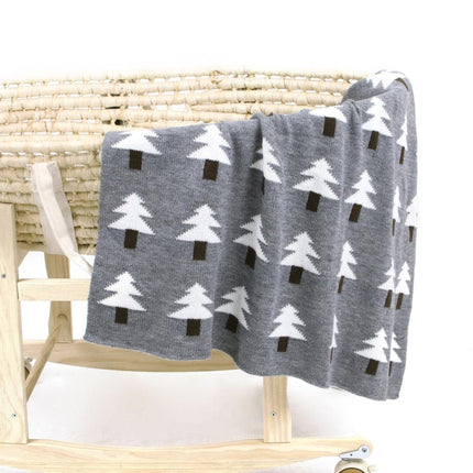 Baby Knit Christmas Tree Hug Blanket out Shawl Cover(Pink)-garmade.com