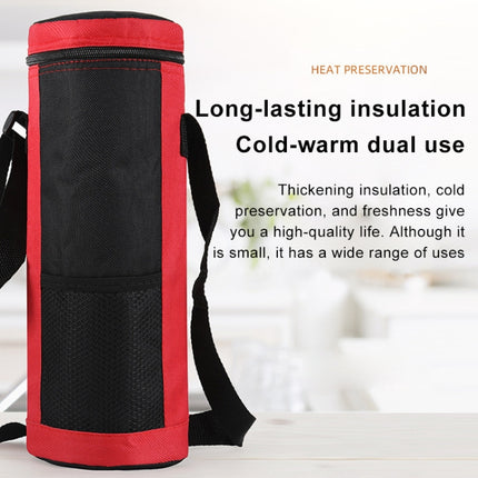 Insulation Pot Cup Set Hot Water Bottle Protective Cover Outdoor Picnic Travel Slung Fresh-keeping Cup Bag, Capacity:1.1 - 2L(Red)-garmade.com