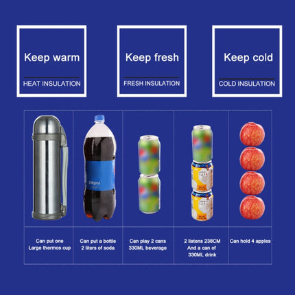 Insulation Pot Cup Set Hot Water Bottle Protective Cover Outdoor Picnic Travel Slung Fresh-keeping Cup Bag, Capacity:1.1 - 2L(Dark Blue)-garmade.com