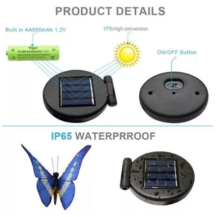 3 PCS Solar Power Light Multi-color Fiber Optic Butterfly LED Stake Light for Outdoor Garden-garmade.com