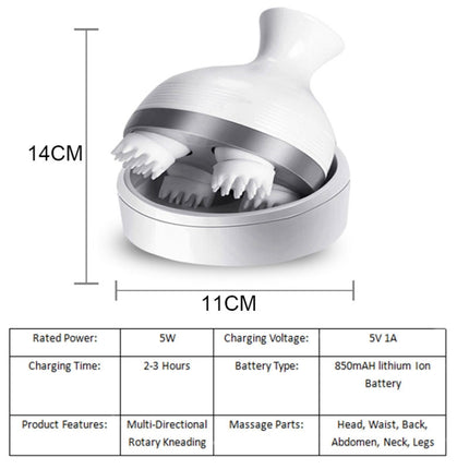 iKristin IK-T1 USB Charging Multi-function Household Pet Head Massager Manual Scalp Electric Massage Claw(White)-garmade.com