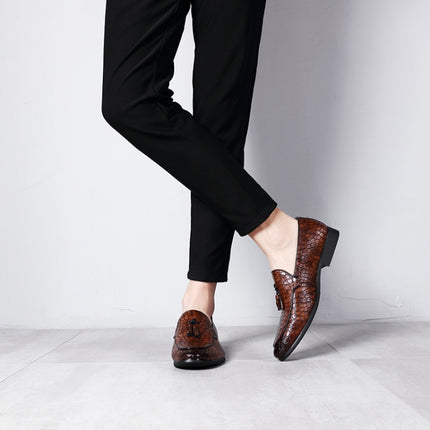 Men Comfortable Gentleman Business Fashion Pointed Dress Men Shoes, Size:38(Black)-garmade.com