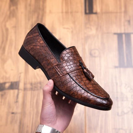 Men Comfortable Gentleman Business Fashion Pointed Dress Men Shoes, Size:38(Brown)-garmade.com