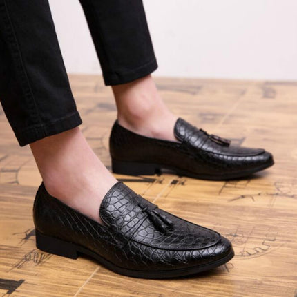 Men Comfortable Gentleman Business Fashion Pointed Dress Men Shoes, Size:39(Black)-garmade.com