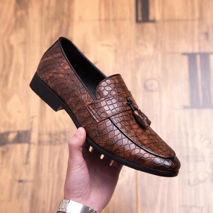 Men Comfortable Gentleman Business Fashion Pointed Dress Men Shoes, Size:39(Brown)-garmade.com