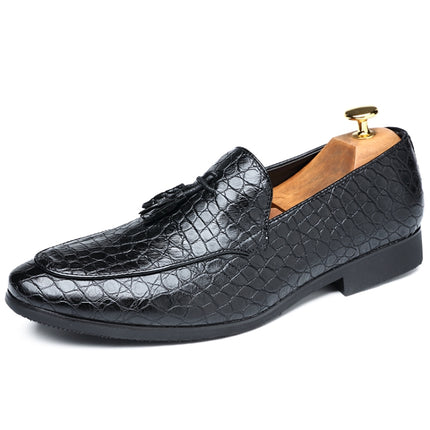 Men Comfortable Gentleman Business Fashion Pointed Dress Men Shoes, Size:42(Black)-garmade.com