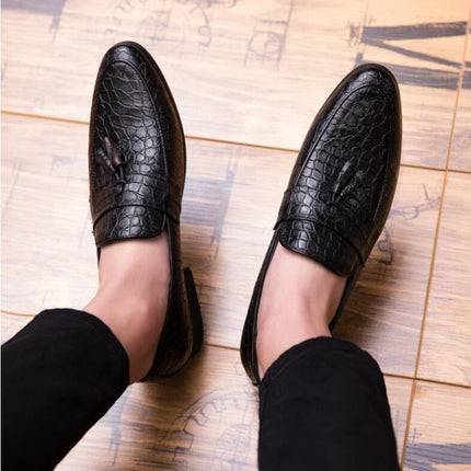 Men Comfortable Gentleman Business Fashion Pointed Dress Men Shoes, Size:45(Black)-garmade.com