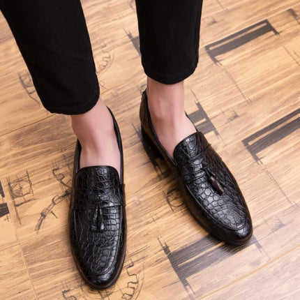 Men Comfortable Gentleman Business Fashion Pointed Dress Men Shoes, Size:46(Black)-garmade.com