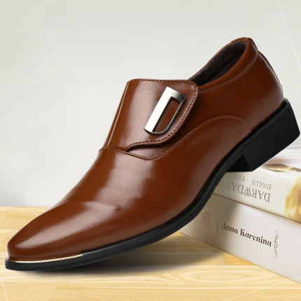 Spring Casual Tide Shoes Dress Shoes Men British Pointed Shoes, Size:38(Brown)-garmade.com
