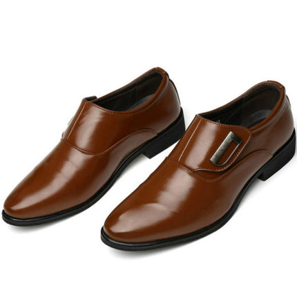 Spring Casual Tide Shoes Dress Shoes Men British Pointed Shoes, Size:39(Brown)-garmade.com