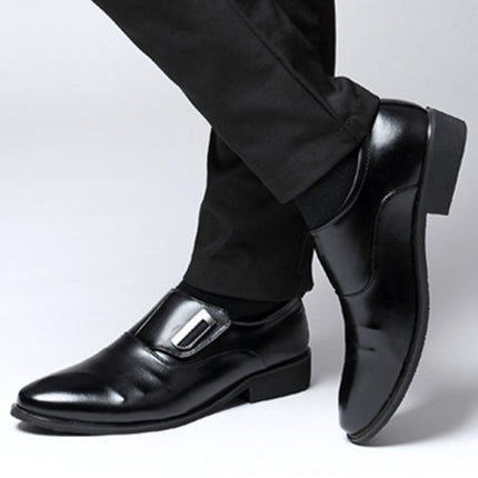 Spring Casual Tide Shoes Dress Shoes Men British Pointed Shoes, Size:40(Black)-garmade.com