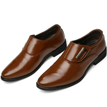 Spring Casual Tide Shoes Dress Shoes Men British Pointed Shoes, Size:48(Brown)-garmade.com