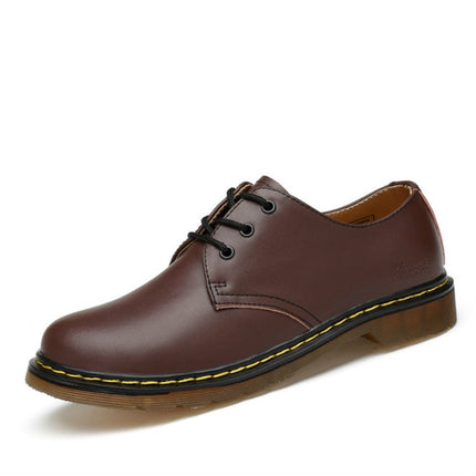 Shrimp Skin Martin Boots Casual Shoes for Men and Women, Size:38(Brown)-garmade.com