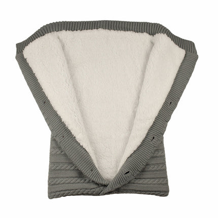 Warm Soft Cotton Knitting Envelope Newborn Baby Sleeping Bag(Light Grey)-garmade.com