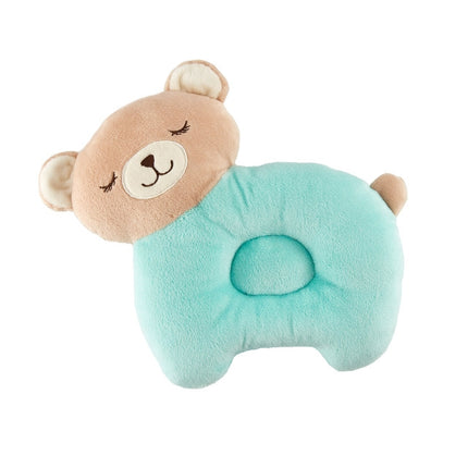 Baby Cartoon Cotton Head Protect Pillow Breathable Washable Bite-proof Headrest(Green Bear)-garmade.com
