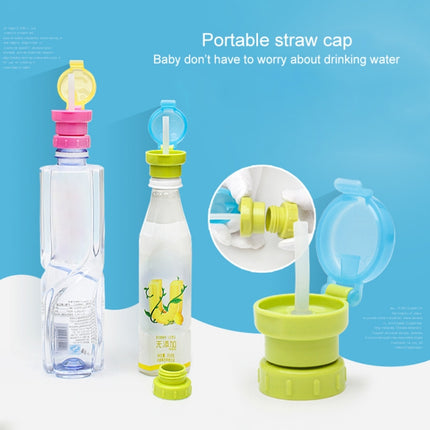 Children Portable Bottled Drinks Anti-overflow Anti-squash Replacement Straw Cap(Blue)-garmade.com