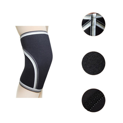 7mm SCR Neoprene Rubber Weightlifting Knee Pads Outdoor Sports Protector, Size:S(Black)-garmade.com