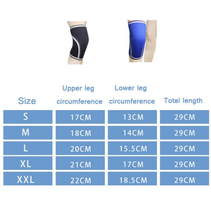 7mm SCR Neoprene Rubber Weightlifting Knee Pads Outdoor Sports Protector, Size:S(Blue)-garmade.com