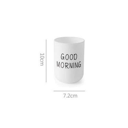 Simple Cute Brushing Cup Couple Plastic Mouthwash Cup, Pattern:Word(Light green)-garmade.com