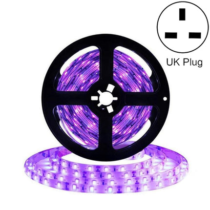 3528 SMD UV Purple Light Strip Epoxy LED Lamp Decorative Light Strip, Style:Waterproof 5m(UK Plug)-garmade.com