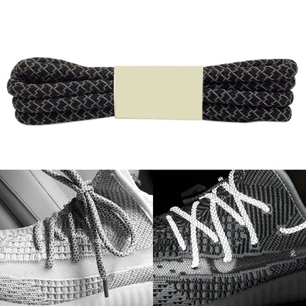 Reflective Shoe laces Round Sneakers ShoeLaces Kids Adult Outdoor Sports Shoelaces, Length:100cm(Coffee)-garmade.com