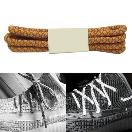 Reflective Shoe laces Round Sneakers ShoeLaces Kids Adult Outdoor Sports Shoelaces, Length:100cm(Golden)-garmade.com