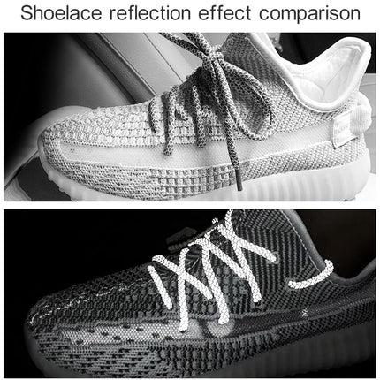 Reflective Shoe laces Round Sneakers ShoeLaces Kids Adult Outdoor Sports Shoelaces, Length:100cm(Golden)-garmade.com