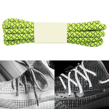 Reflective Shoe laces Round Sneakers ShoeLaces Kids Adult Outdoor Sports Shoelaces, Length:100cm(Fluorescence Yellow)-garmade.com
