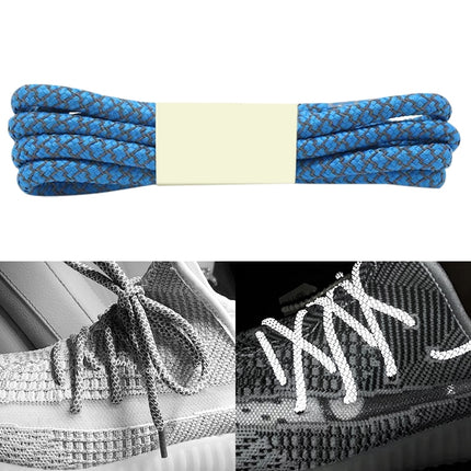 Reflective Shoe laces Round Sneakers ShoeLaces Kids Adult Outdoor Sports Shoelaces, Length:100cm(Sky Blue)-garmade.com