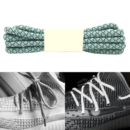 Reflective Shoe laces Round Sneakers ShoeLaces Kids Adult Outdoor Sports Shoelaces, Length:100cm(Light Green)-garmade.com