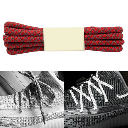 Reflective Shoe laces Round Sneakers ShoeLaces Kids Adult Outdoor Sports Shoelaces, Length:100cm(Bright Red)-garmade.com