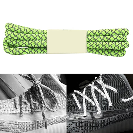 Reflective Shoe laces Round Sneakers ShoeLaces Kids Adult Outdoor Sports Shoelaces, Length:120cm(Fluorescence Green)-garmade.com