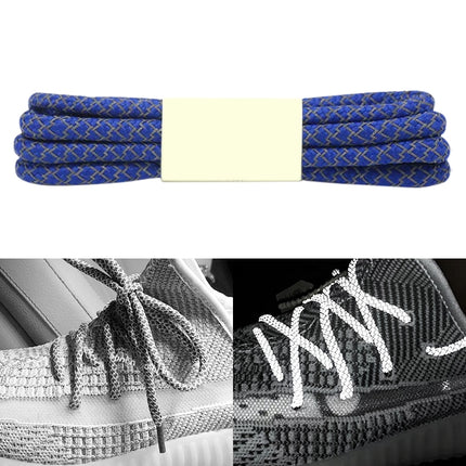 Reflective Shoe laces Round Sneakers ShoeLaces Kids Adult Outdoor Sports Shoelaces, Length:120cm(Royal Blue)-garmade.com