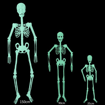 Luminous Skeleton Halloween Activity Props Bar Haunted House Decoration Supplies Fluorescent Skeleton, Size:Small（35cm)-garmade.com