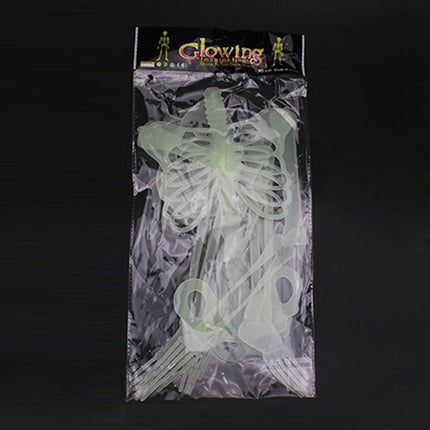 Luminous Skeleton Halloween Activity Props Bar Haunted House Decoration Supplies Fluorescent Skeleton, Size:Small（35cm)-garmade.com