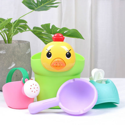 4 in 1 Children Soft Plastic Water Bottle Bath Toys Outdoor Beach Play Sand Tool Set-garmade.com