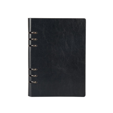 Business Notepad Loose Leaf Replaceable Inner Notebook Thickened Diary Book, Color:A5 Black-garmade.com