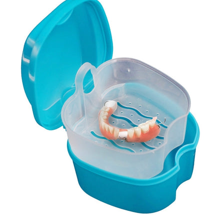 Cleaning Teeth Case Dental False Teeth Storage Box(Light Blue)-garmade.com