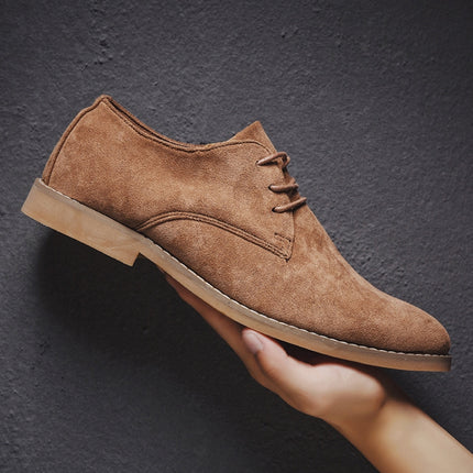 British Style Casual Shoes Suede Oxford Leather Men Shoes, Size:39(Brown)-garmade.com