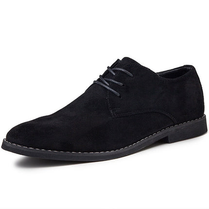 British Style Casual Shoes Suede Oxford Leather Men Shoes, Size:41(Black)-garmade.com