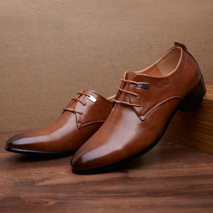 Men Business Dress Shoes Pointed Toe Men Shoes, Size:38(Black)-garmade.com